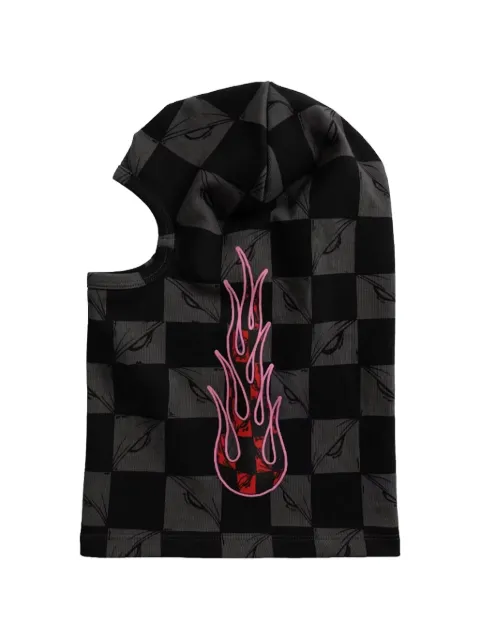 ANTI PROMO Flamher Shiesty check-pattern flame-print balaclava