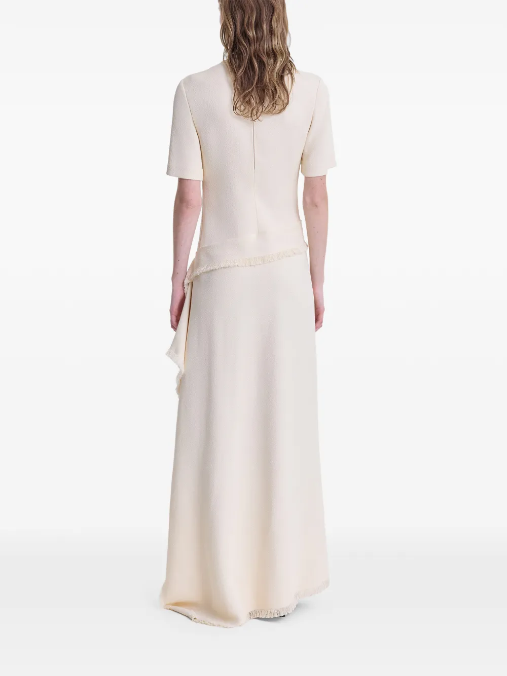 FFORME Jaune jurk met franje Beige