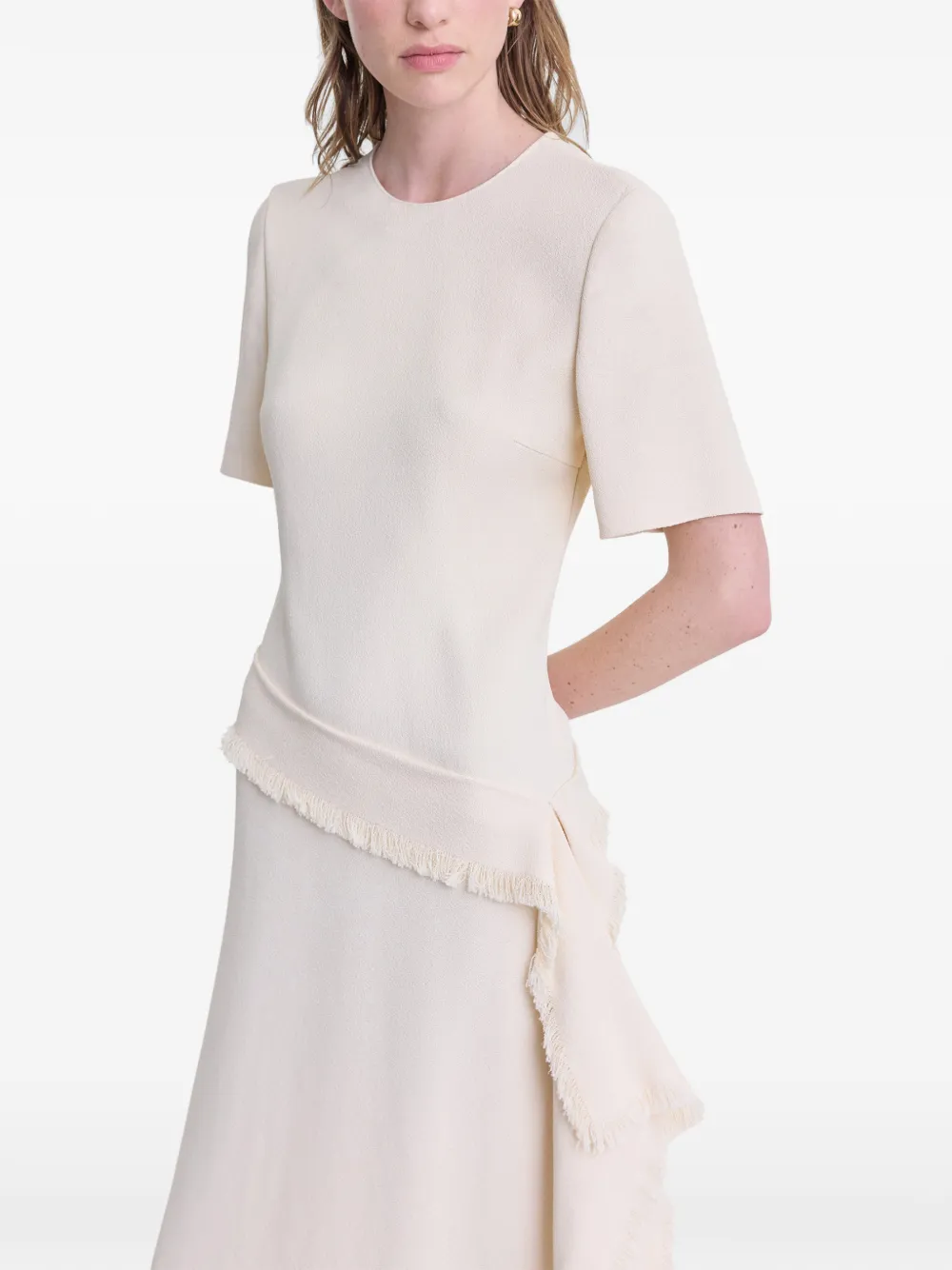 FFORME Jaune jurk met franje Beige