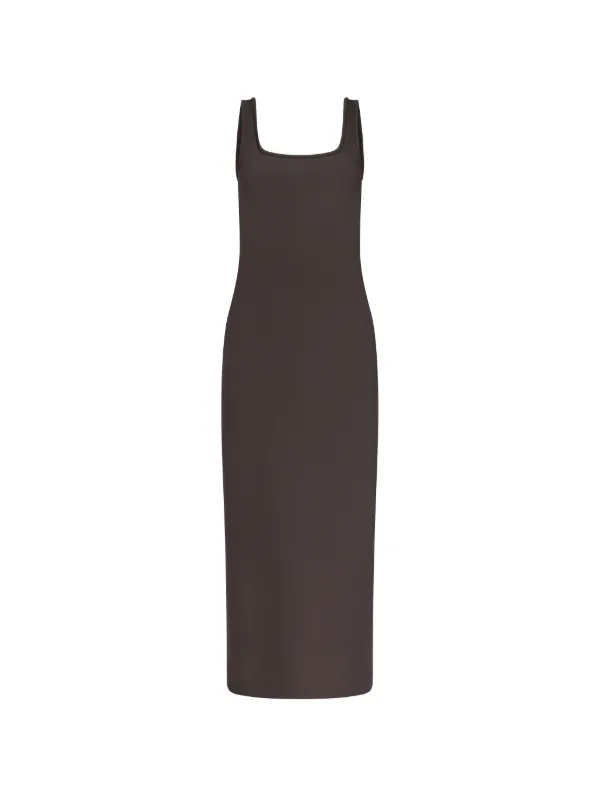 Fforme Square-neck Sleeveless Dress in Grey