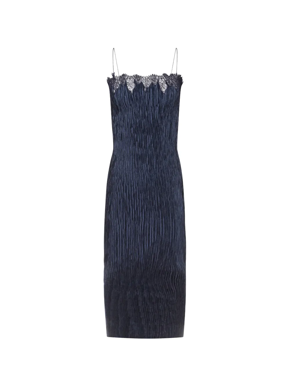 FFORME Lumie lace-trimmed plissé dress - Blau