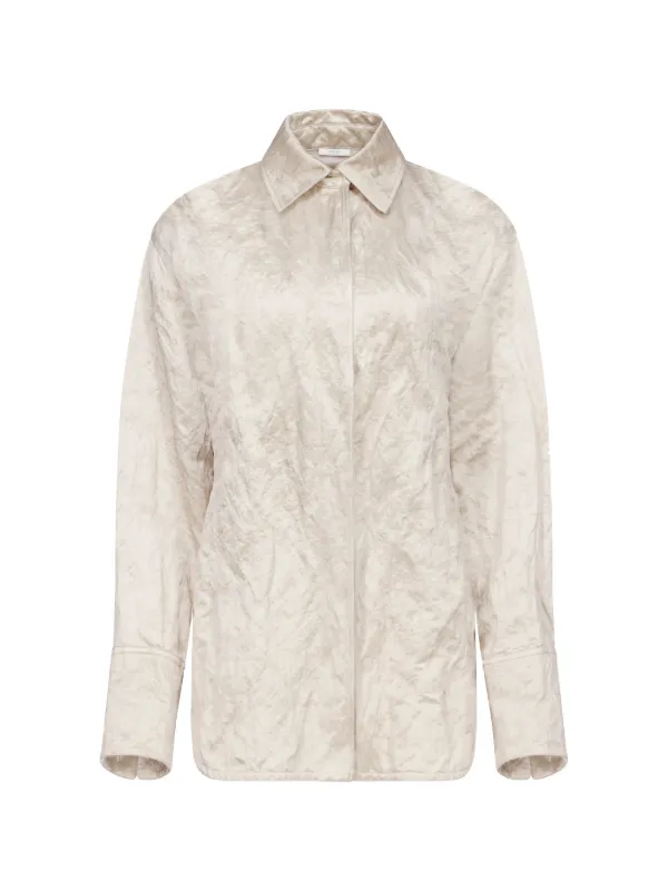 Fforme Ozzy Crinkled-effect Shirt in Neutrals