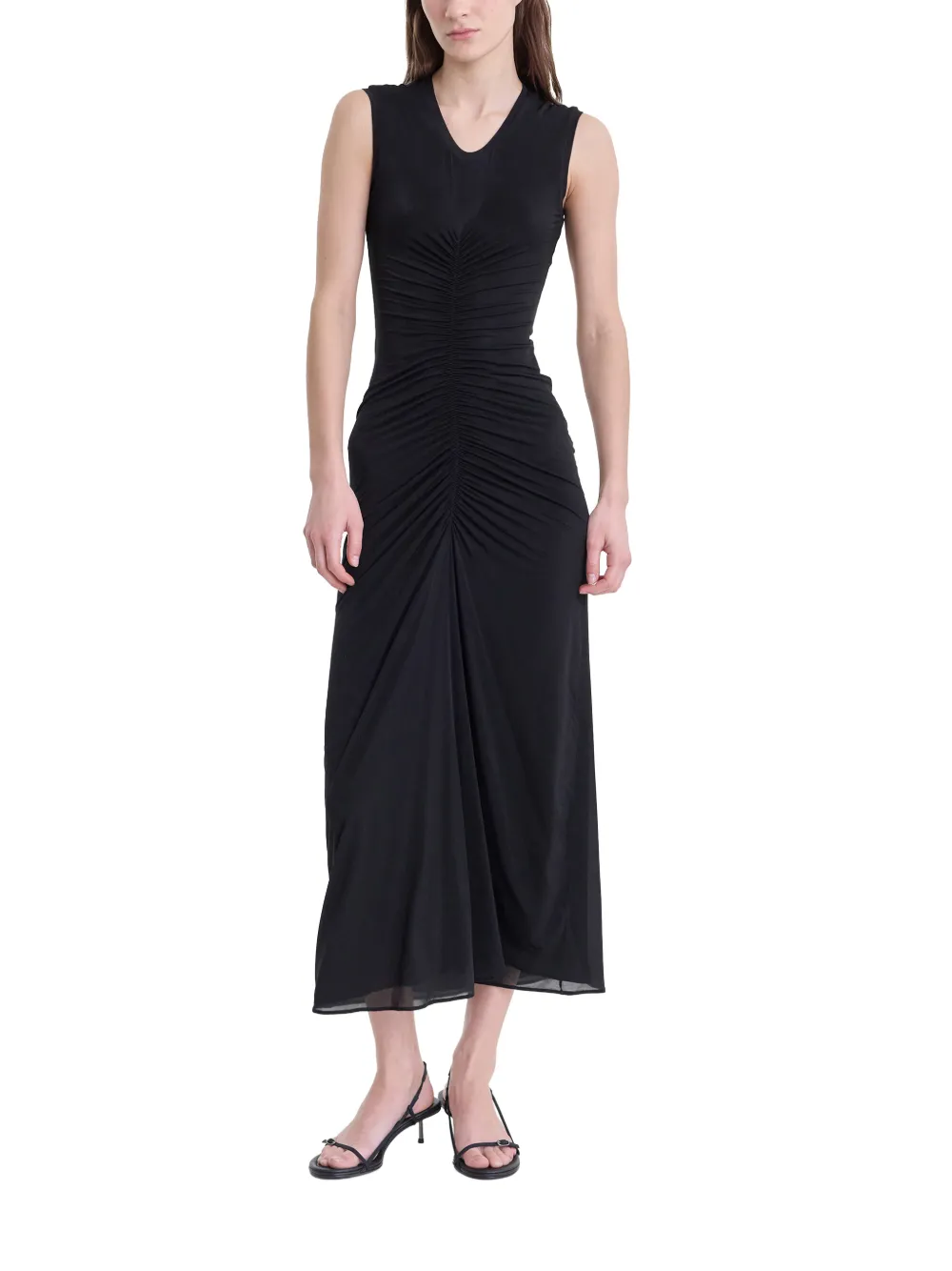 FFORME Gisela Ruched Dress in Black, view 2