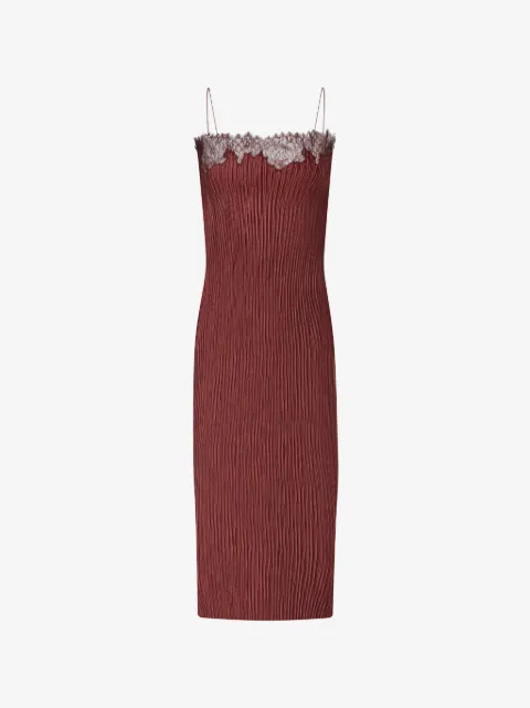 FFORME robe plissée bordée de dentelle