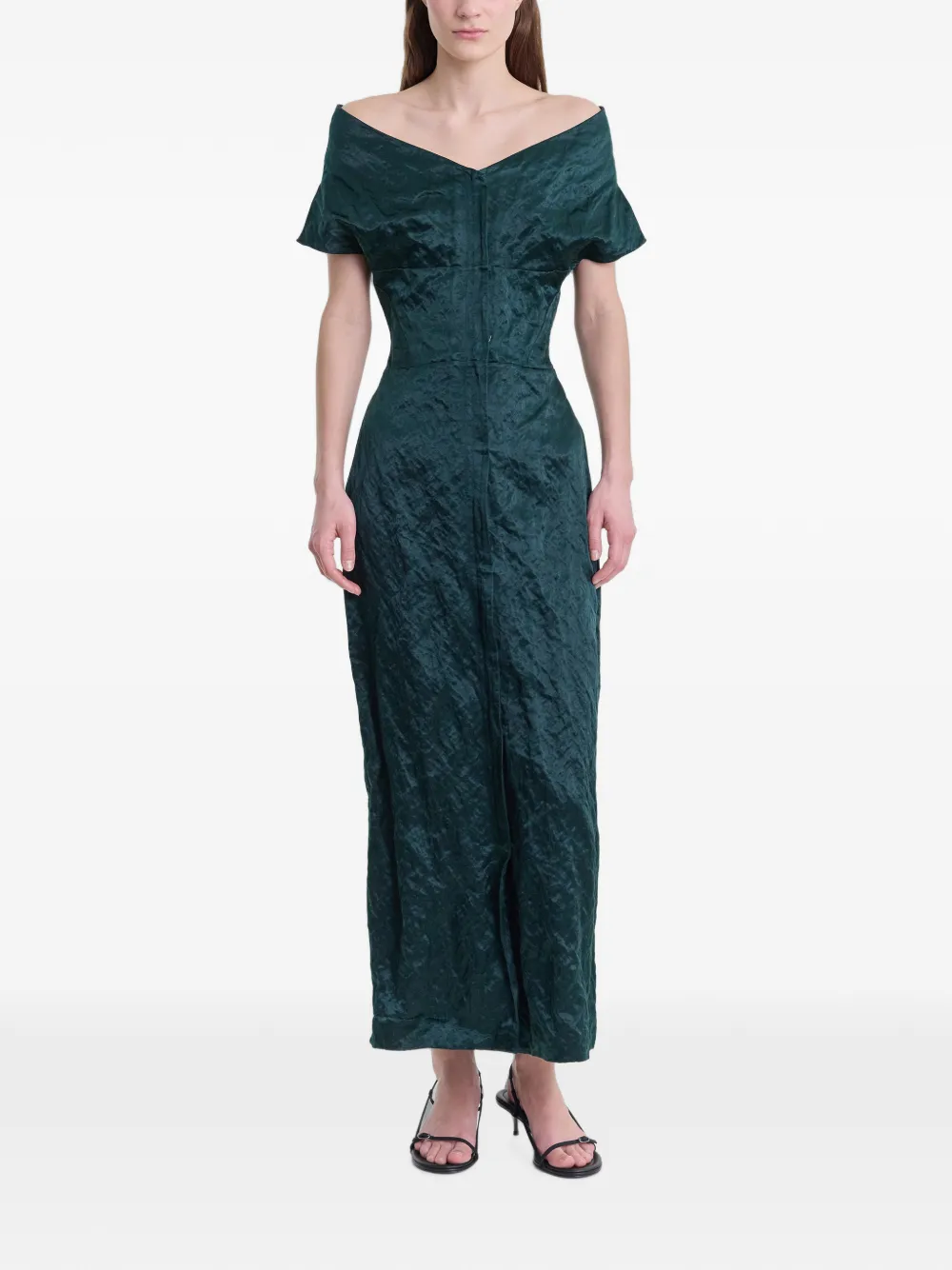 FFORME Kaley Crinkled-finish Dress in Green, view 2