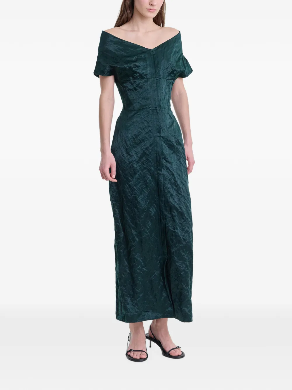 FFORME Kaley Crinkled-finish Dress in Green, view 3