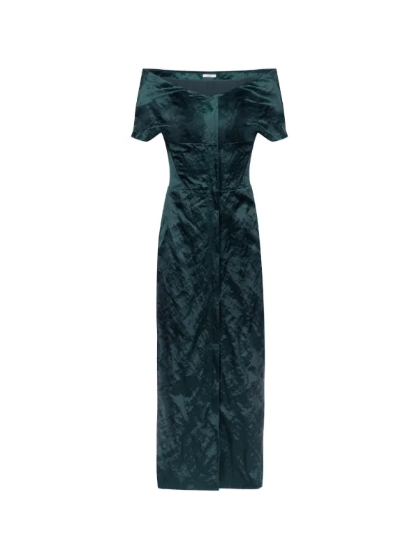 Fforme Kaley Crinkled-finish Dress in Green