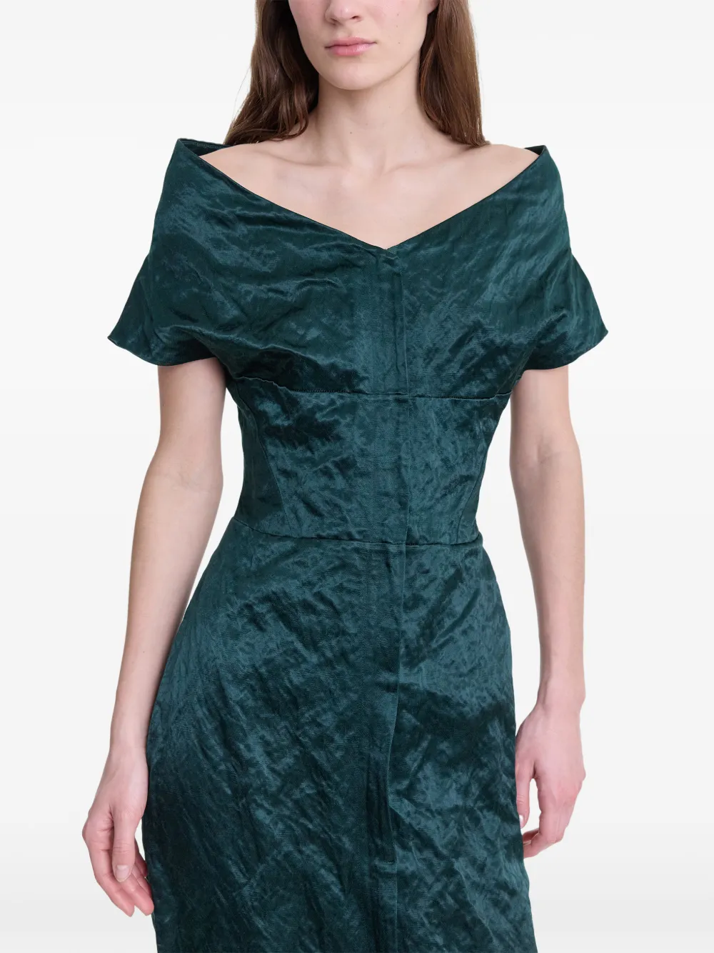 FFORME Kaley Crinkled-finish Dress in Green, view 5