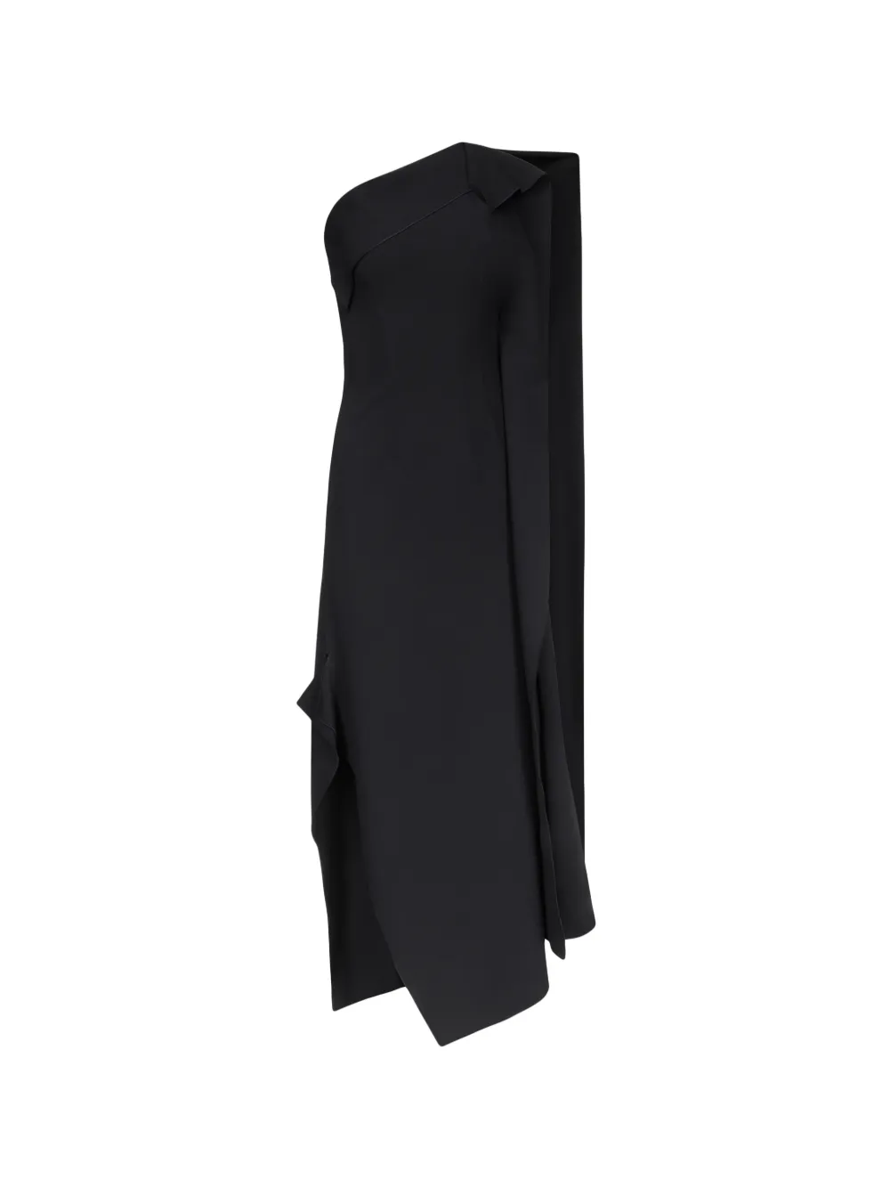FFORME one-shoulder draped dress - Schwarz