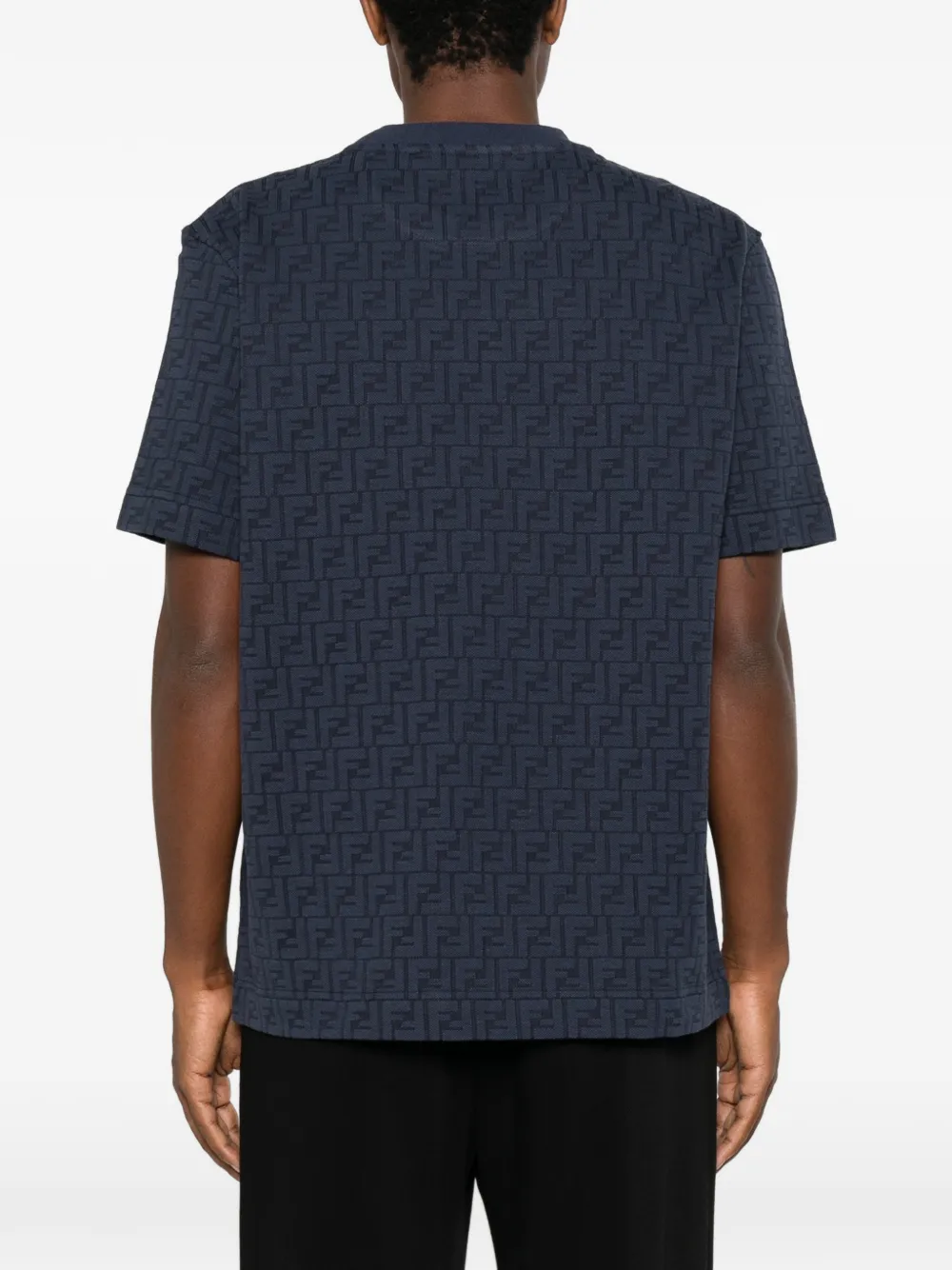 FENDI FF katoenen piqué T-shirt Blauw