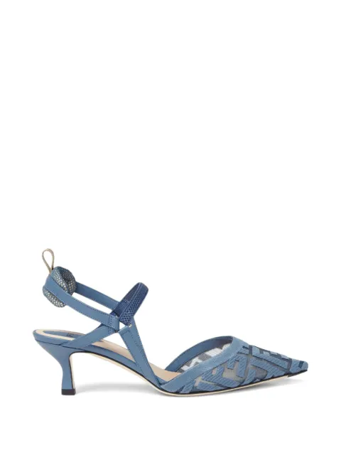 FENDI Colibrì Lite FF-embroidered heeled pumps