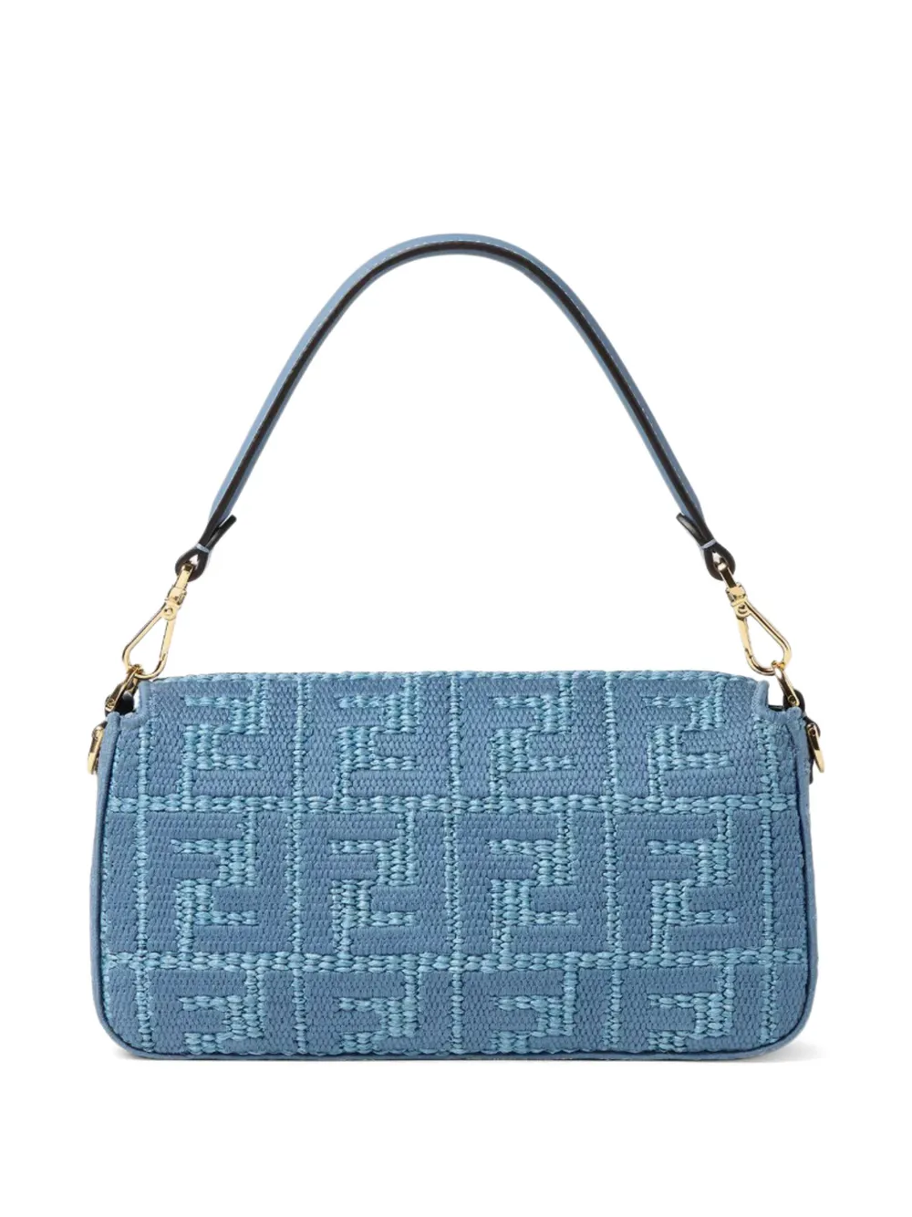 FENDI Medium Baguette schoudertas met FF-borduurwerk Blauw