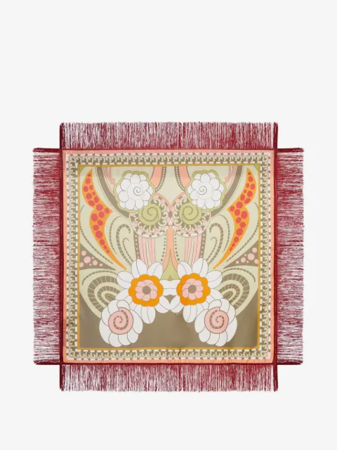 La DoubleJ Foulard ornamental-print fringed scarf