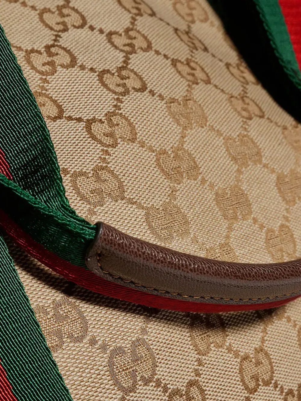Gucci Kleine GG Supreme shopper met Web-streep Beige