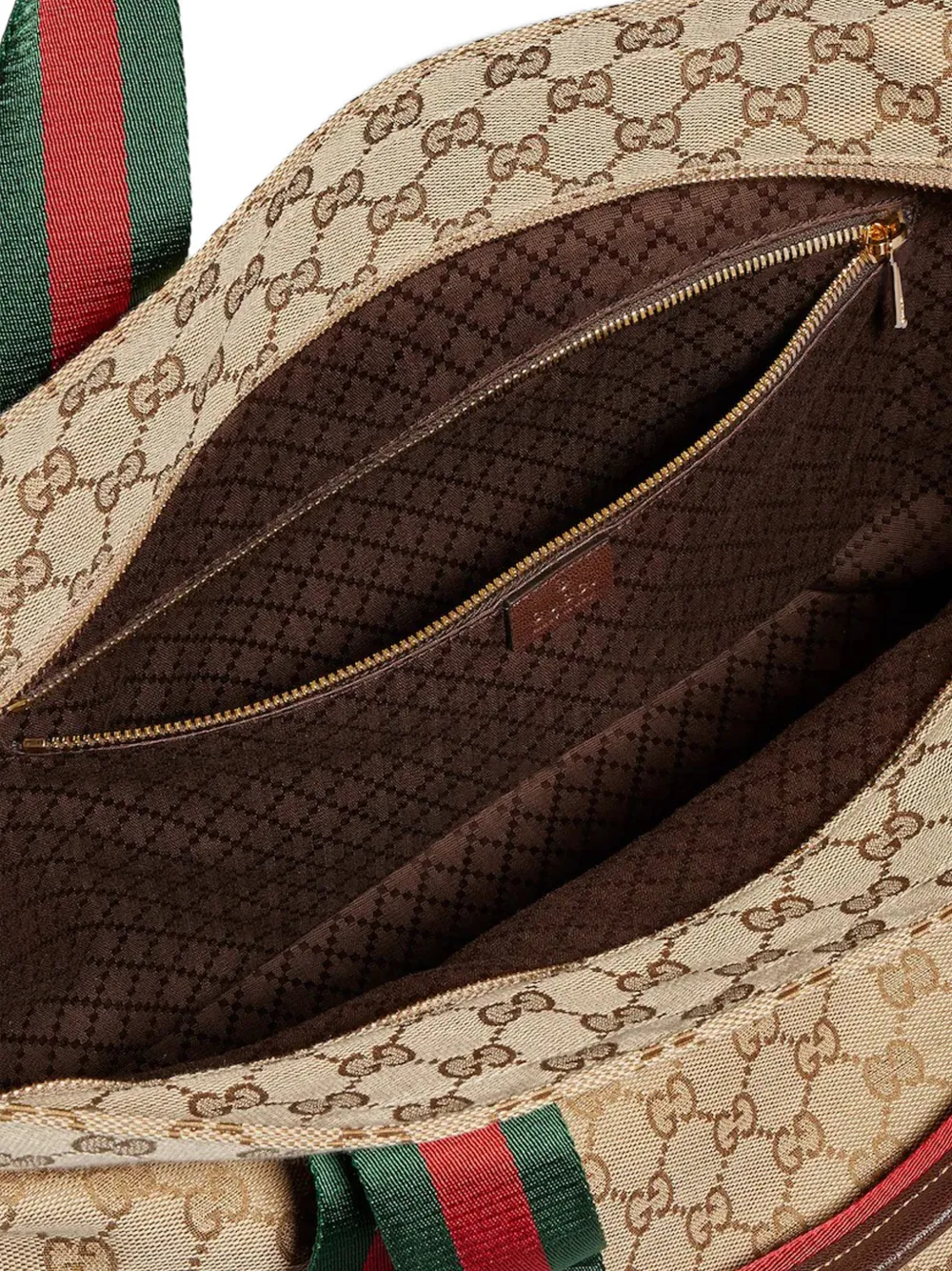 Gucci Kleine GG Supreme shopper met Web-streep Beige
