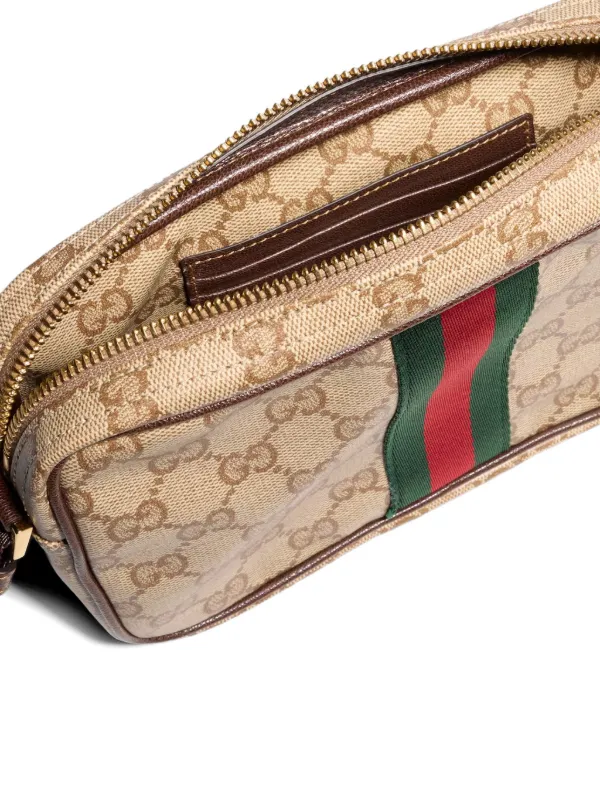 Gucci GG Supreme Web-stripe Shoulder Bag | Neutrals | FARFETCH