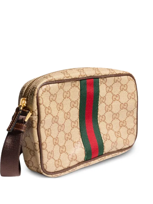 Gucci GG Supreme Web-stripe Shoulder Bag | Neutrals | FARFETCH
