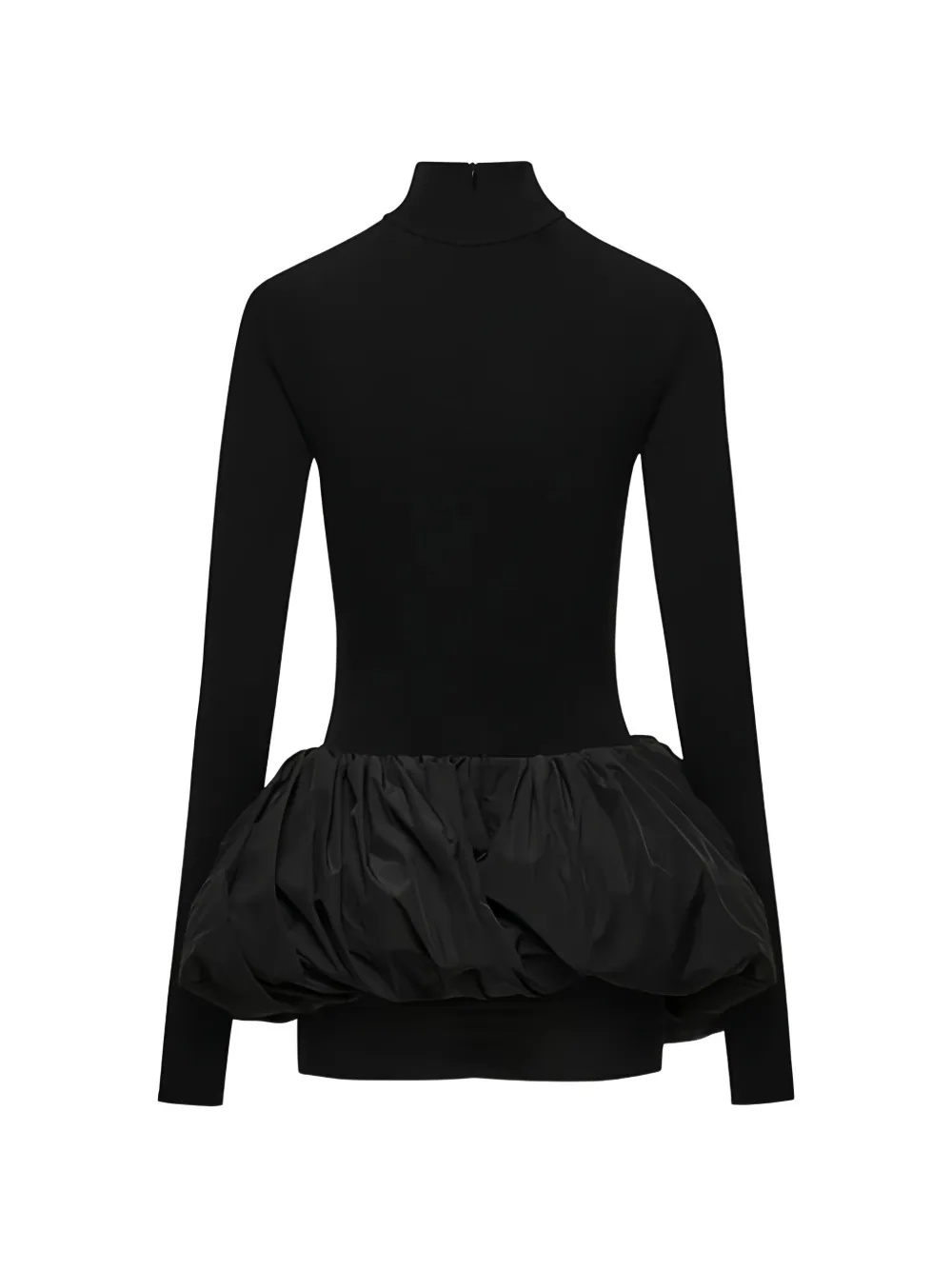 Magda Butrym puff-skirt high-neck mini dress Zwart