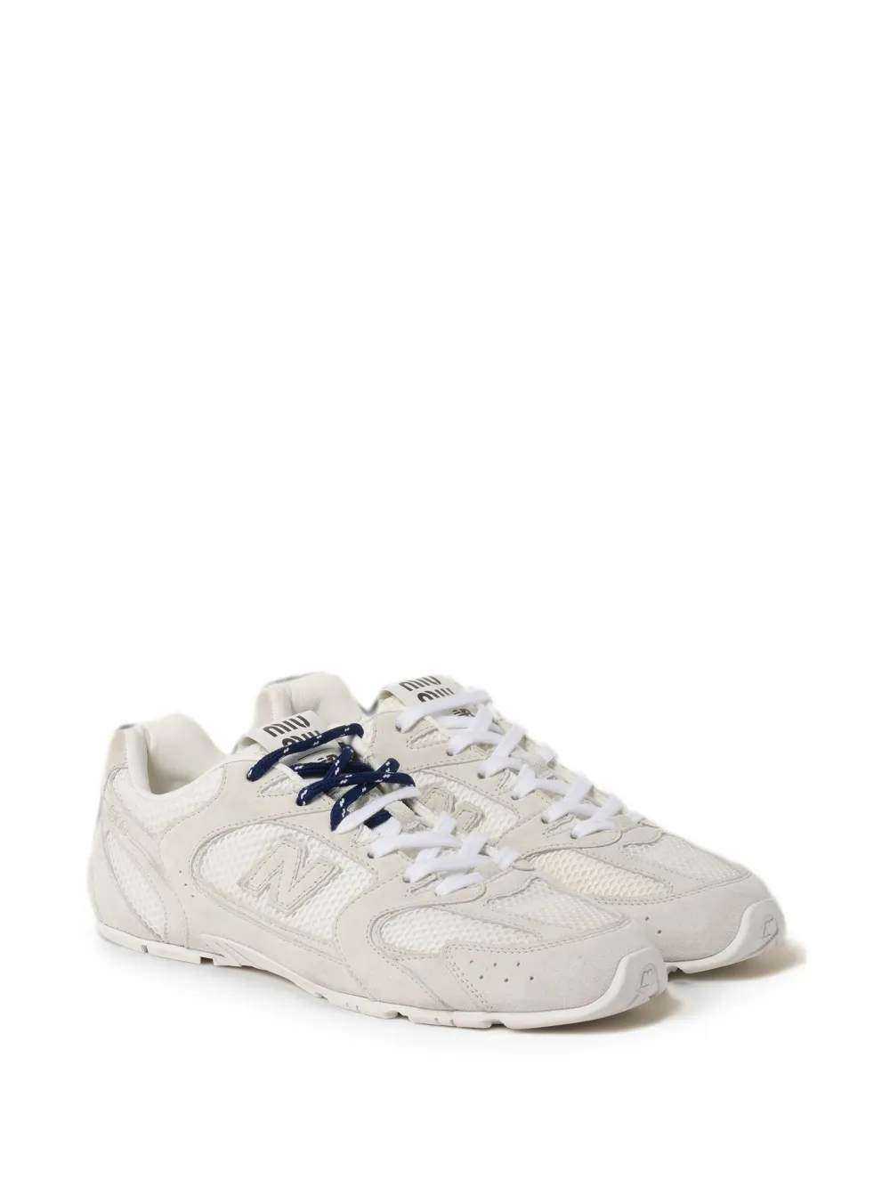 Miu x New Balance 530 SL suède en mesh sneakers Wit