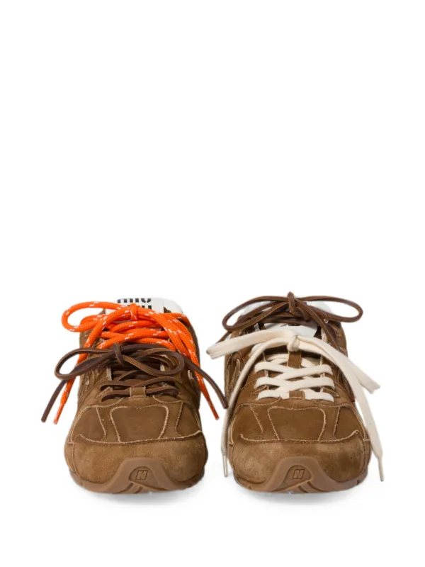 Miu Miu x New Balance 530 Suede logo-patch Sneakers | Brown