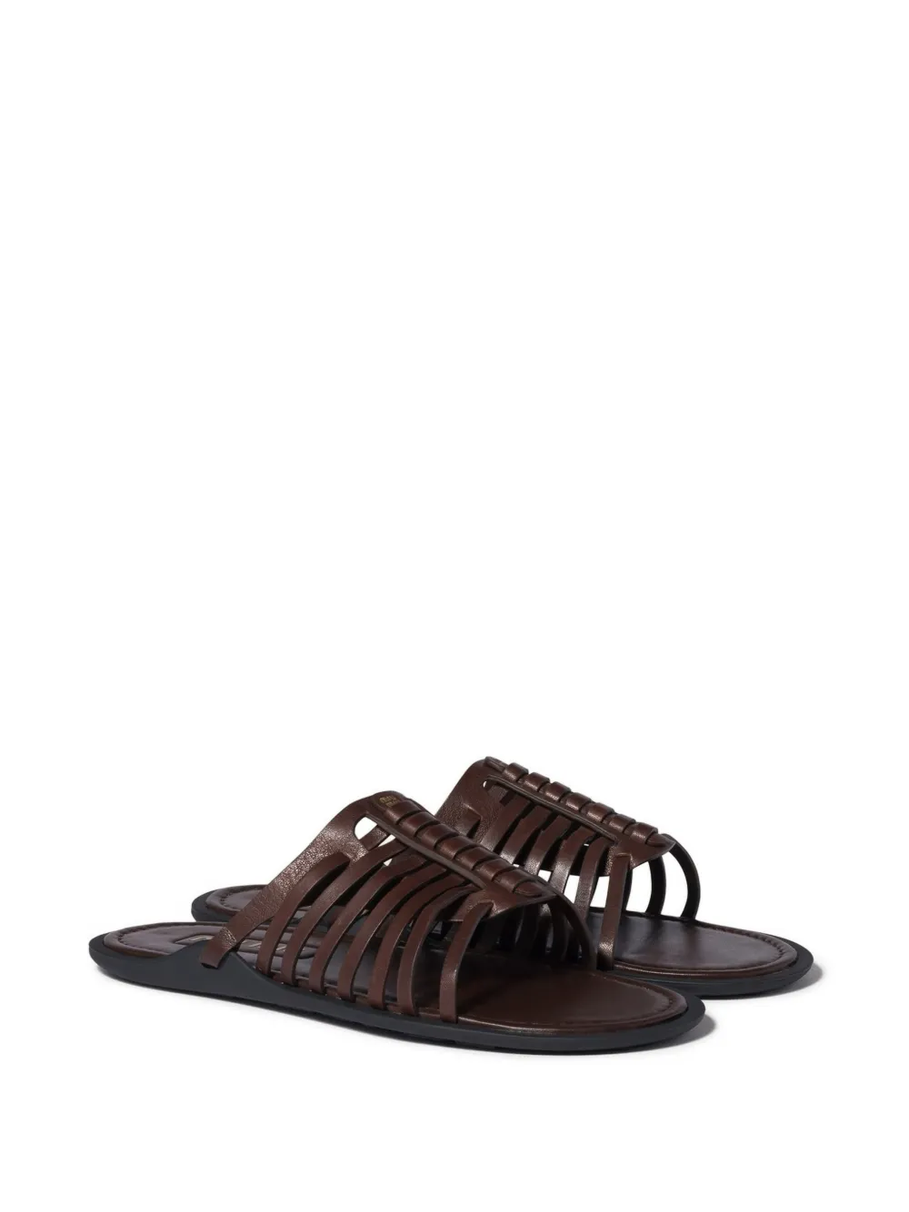 Miu Nappa leren slippers Bruin