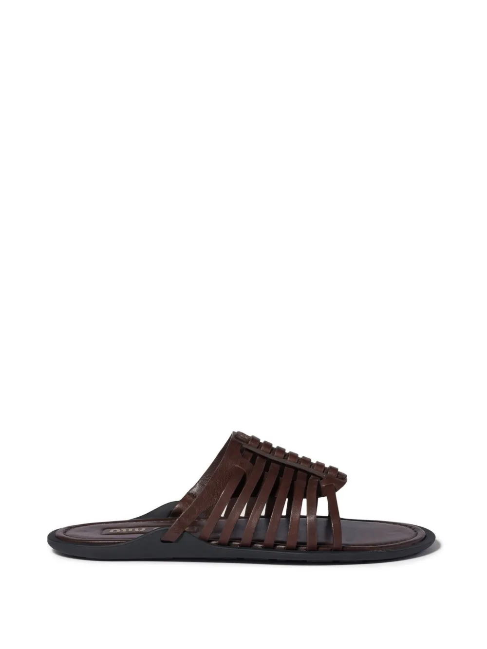 Miu Nappa leren slippers Bruin