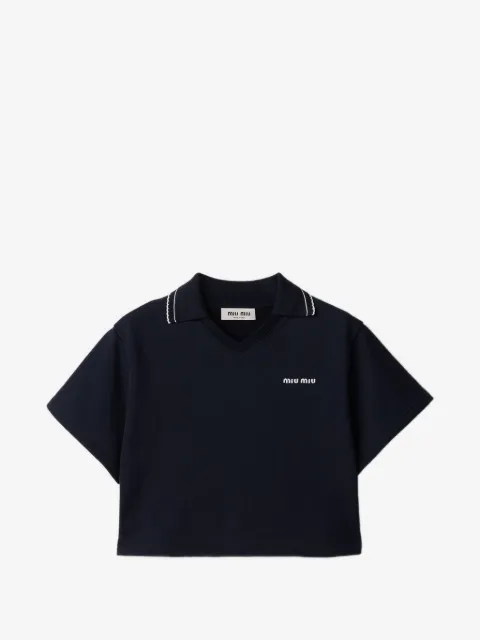 Miu Miu cropped cotton fleece sweatshirt