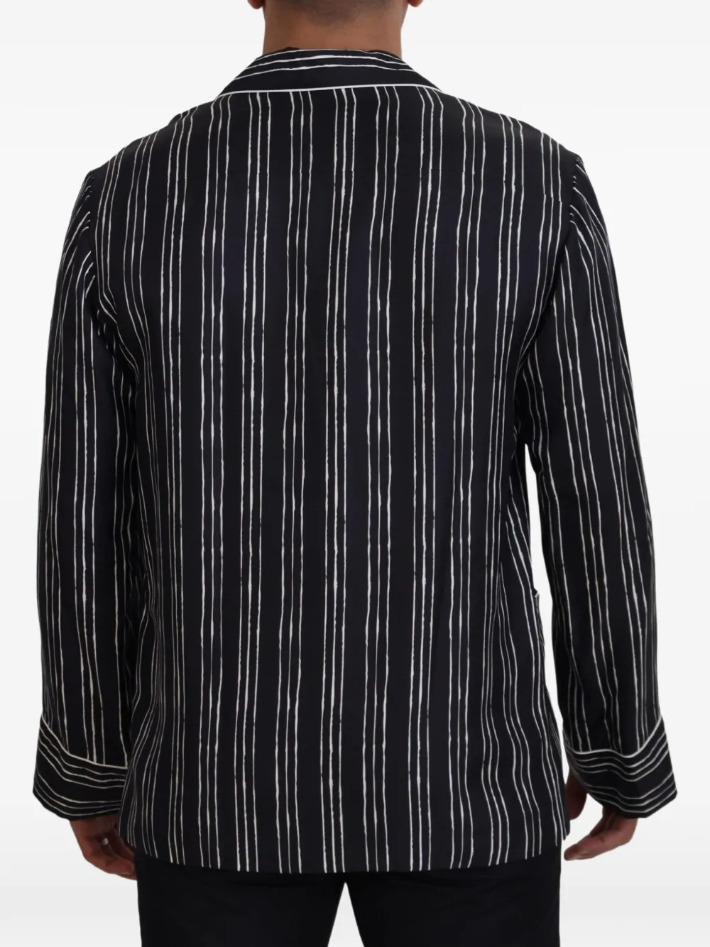 Dolce & Gabbana Gestreept zijden pyjamashirt Blauw
