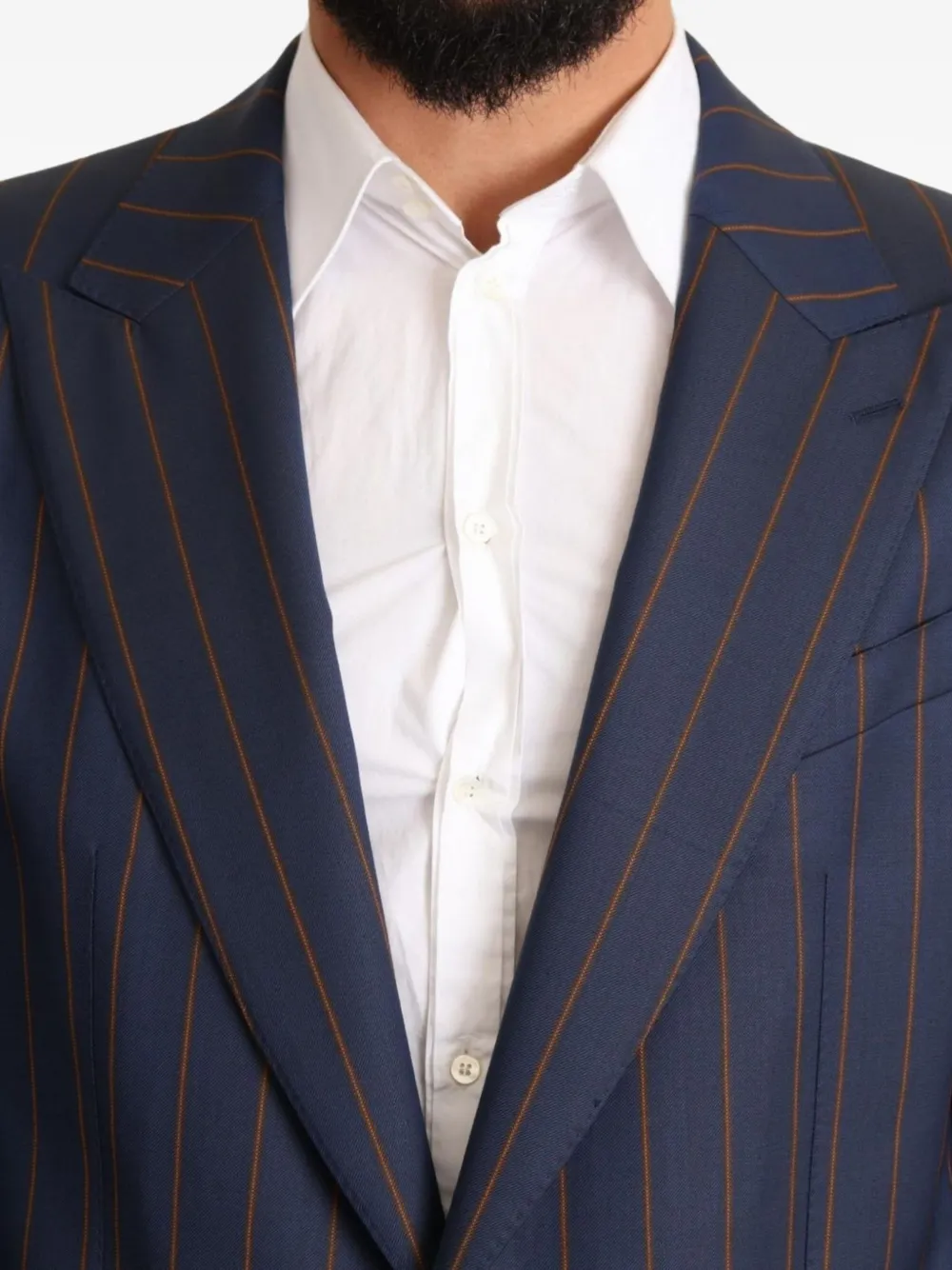 Dolce & Gabbana Blazer met krijtstreep en enkele rij knopen Blauw