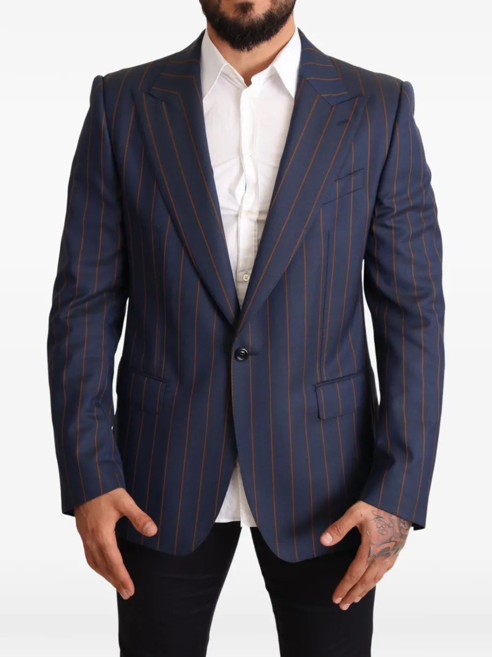 Dolce & Gabbana pinstripe single-breasted blazer - Blau