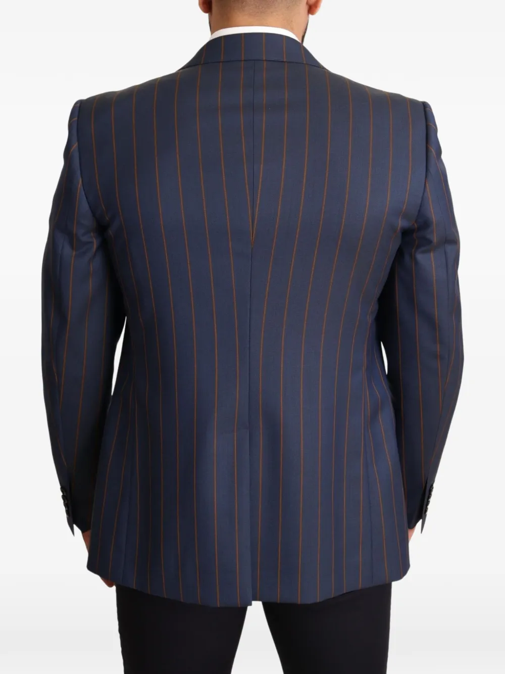 Dolce & Gabbana Blazer met krijtstreep en enkele rij knopen Blauw