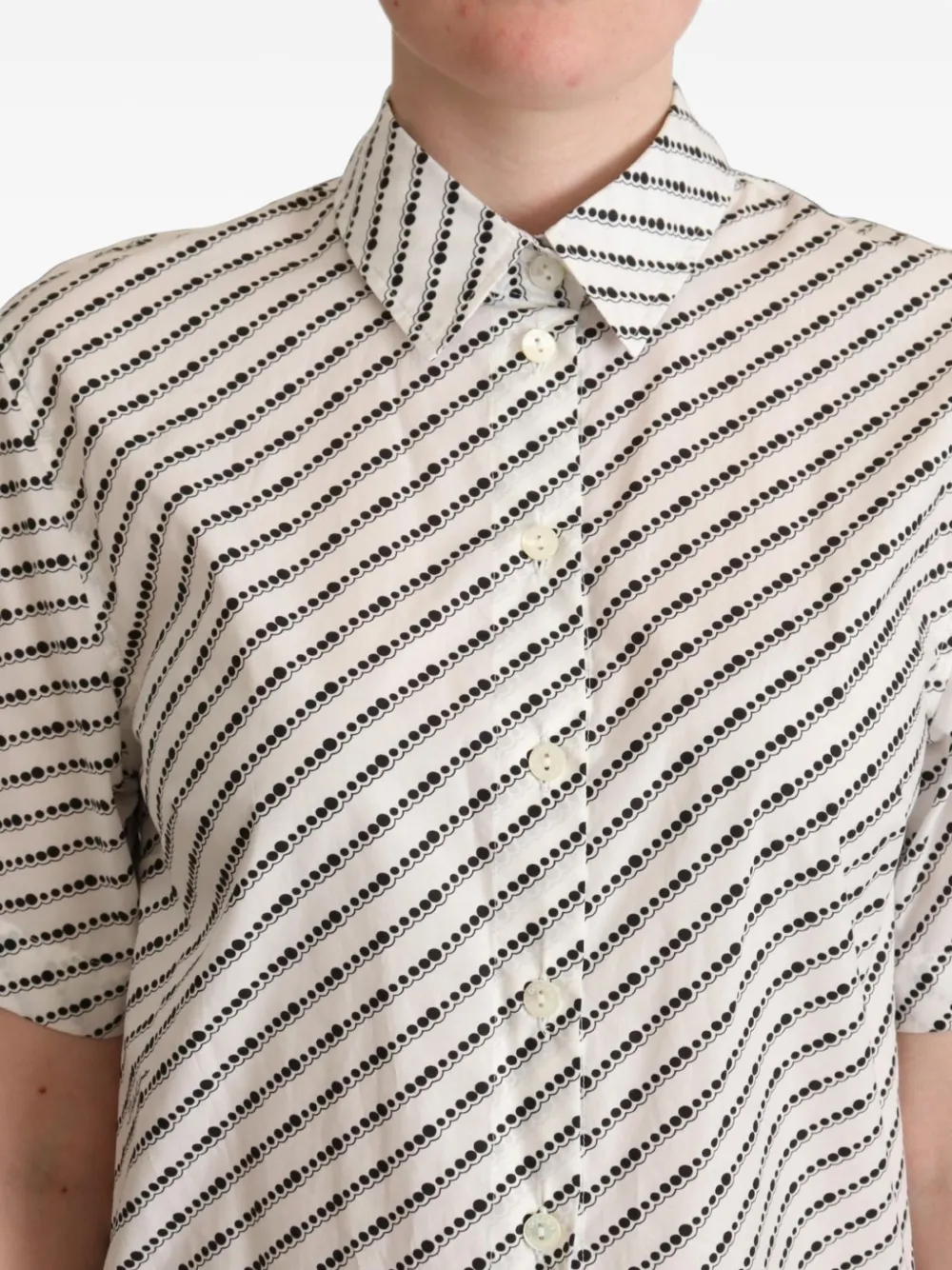 Dolce & Gabbana Gestippelde blouse met korte mouwen Wit