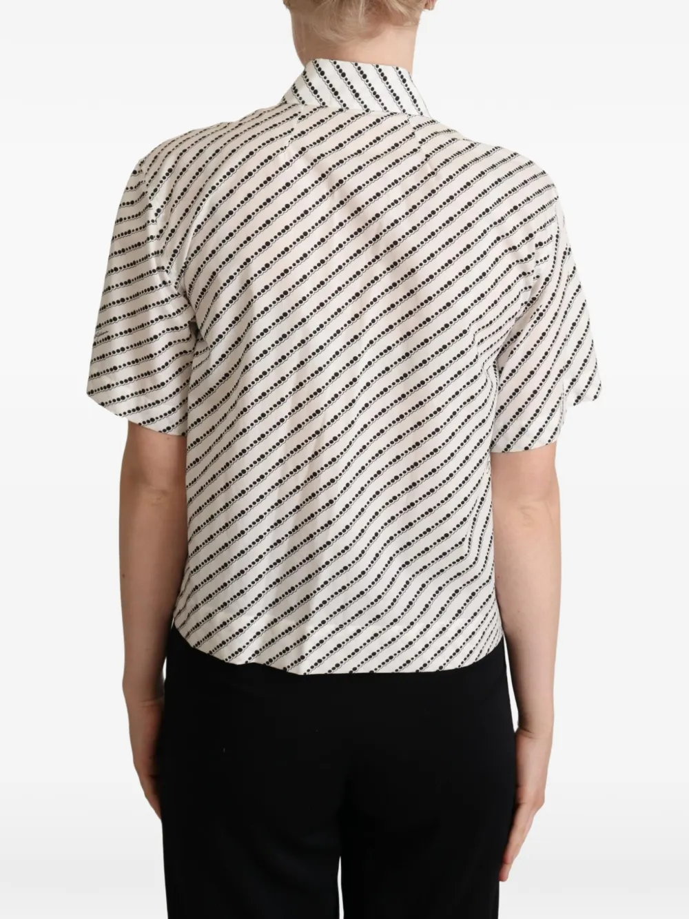 Dolce & Gabbana Gestippelde blouse met korte mouwen Wit
