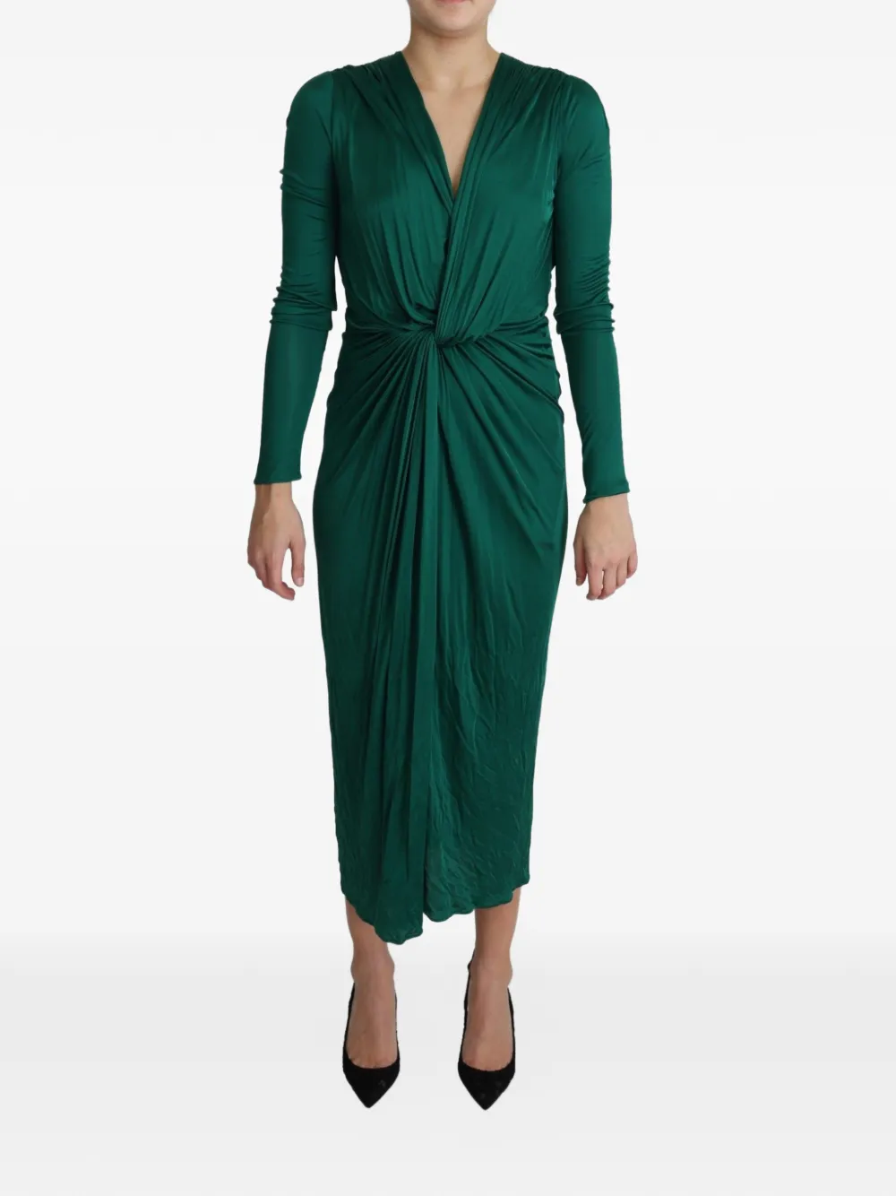 Dolce & Gabbana Abito midi a maniche lunghe - Verde