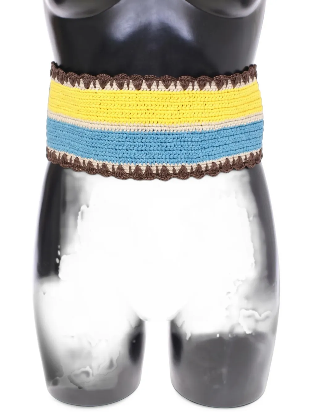 Dolce & Gabbana striped crochet belt Geel