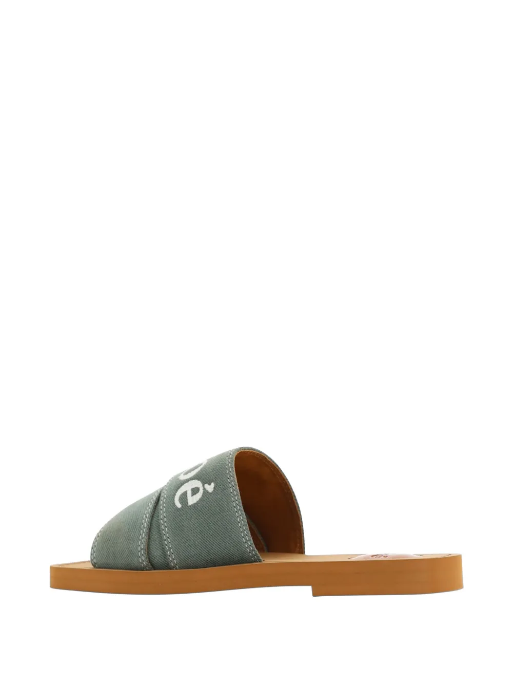 Chloé Woody embroidered sandals Groen