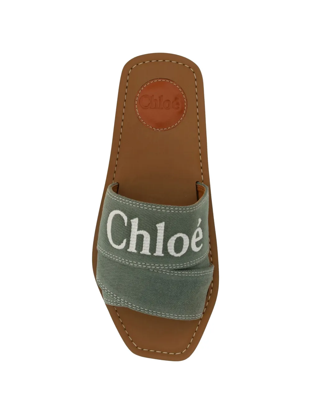 Chloé Woody embroidered sandals Groen