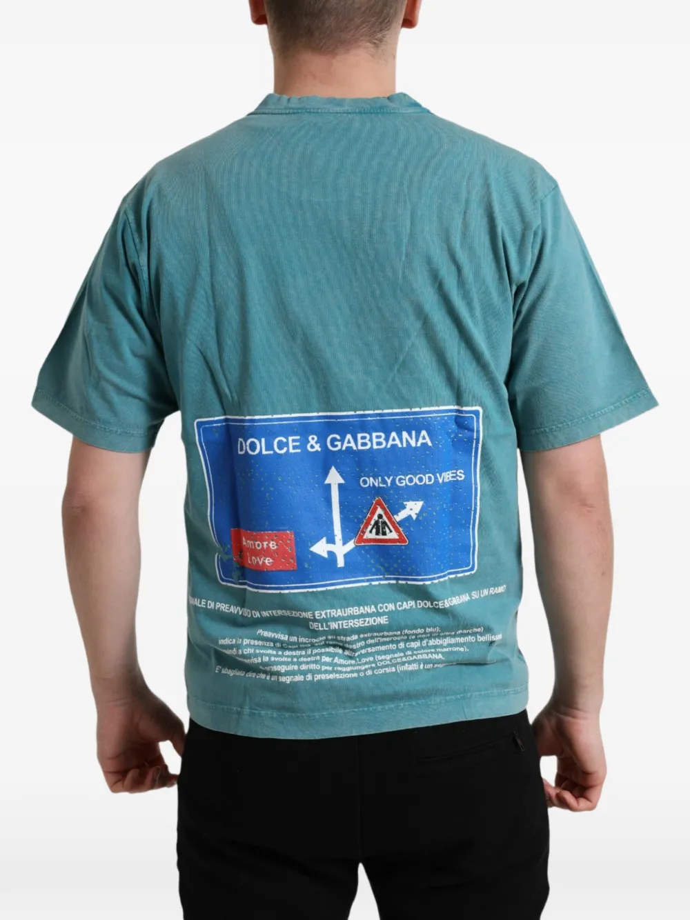 Dolce & Gabbana T-shirt met print Blauw