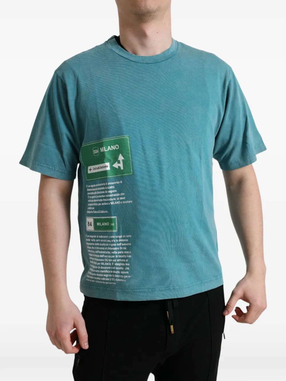 Dolce & Gabbana T-Shirt mit Milano-Print - Blau
