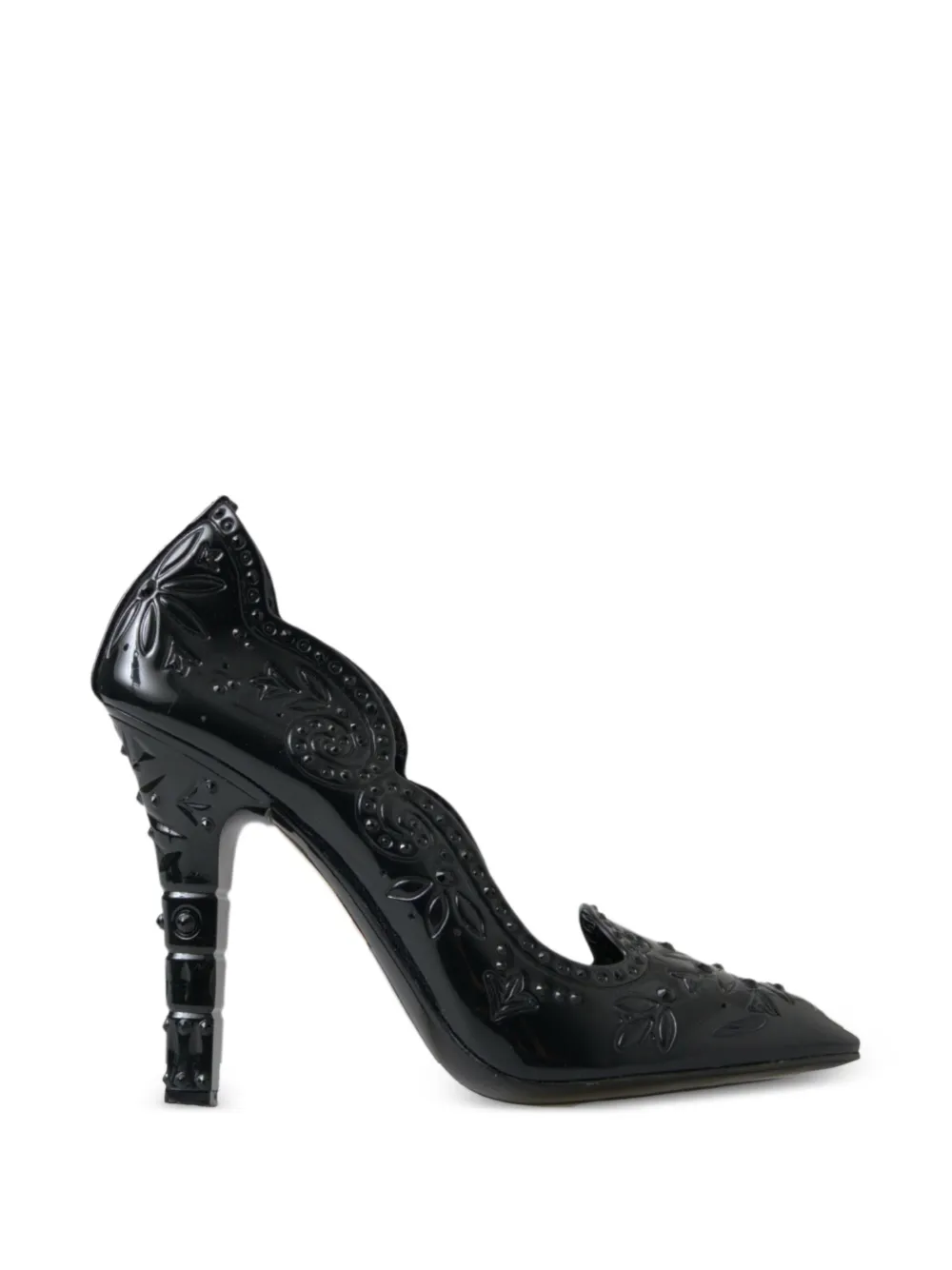 Dolce & Gabbana Cinderella floral-embossed heeled pumps - Schwarz
