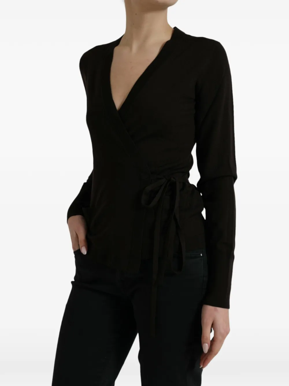 Dolce & Gabbana Maglione a maniche lunghe con scollo a V - Nero