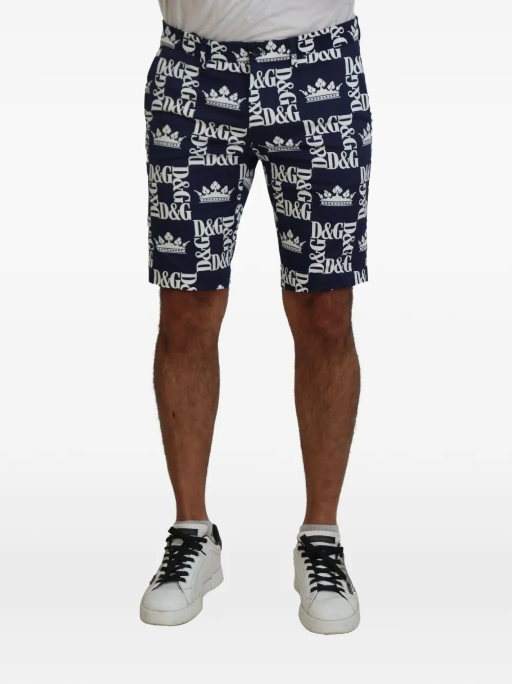Dolce & Gabbana Badeshorts mit Kronen-Print - Blau