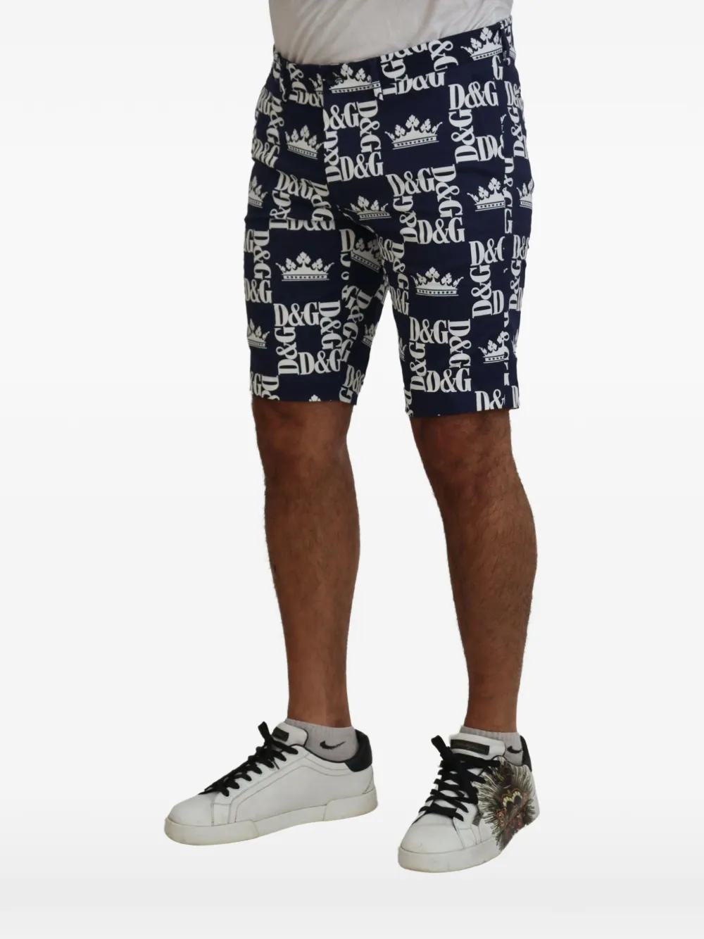 Dolce & Gabbana Shorts met kroonprint Blauw