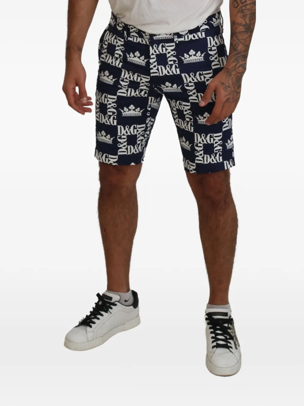 Dolce & Gabbana Shorts met kroonprint Blauw