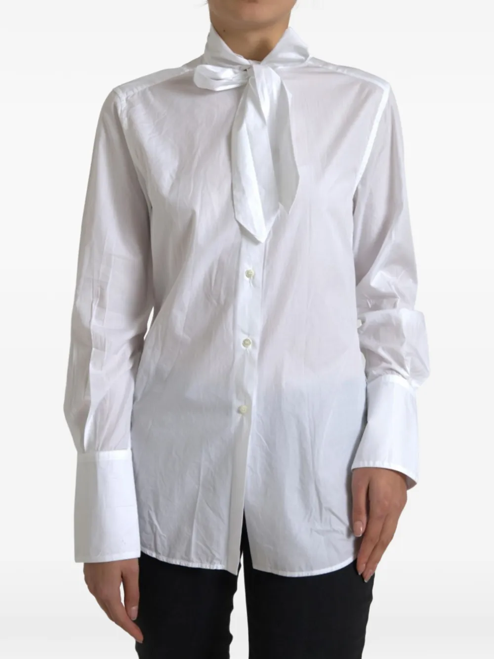 Dolce & Gabbana Camicia con collo lavallière - Bianco