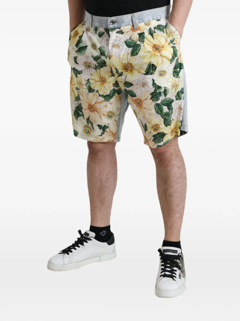 Dolce & Gabbana Shorts met bloemenprint Blauw