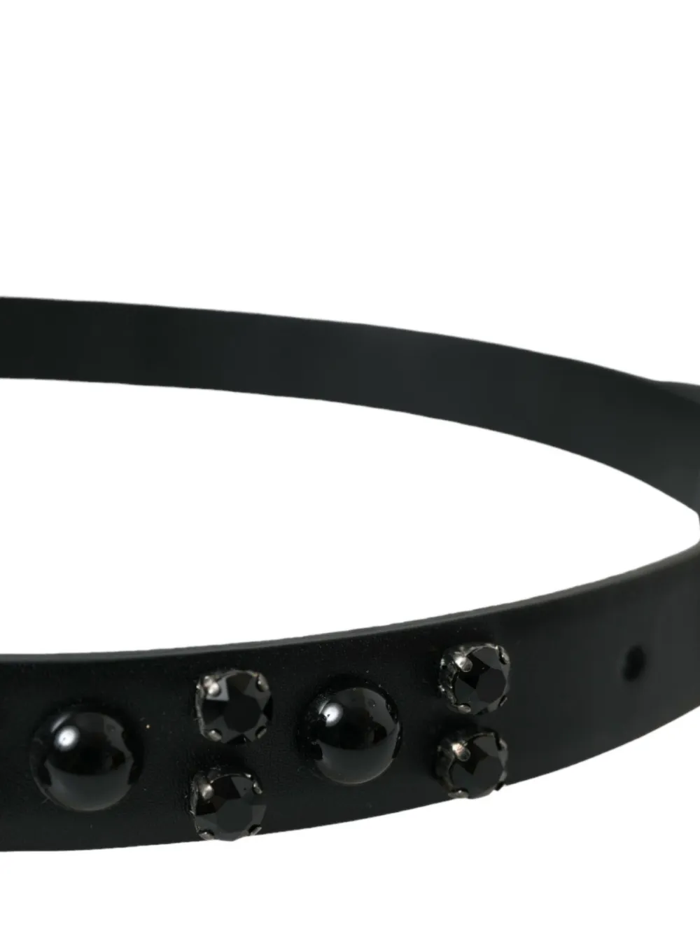 Dolce & Gabbana Riem met gegraveerde gesp verfraaid met kristallen Zwart