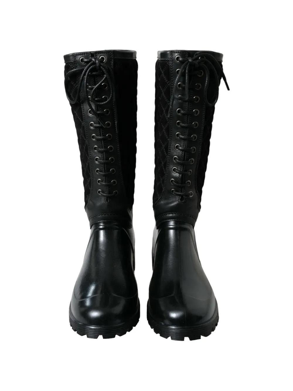Dolce & Gabbana Chioggia quilted suede boots Zwart