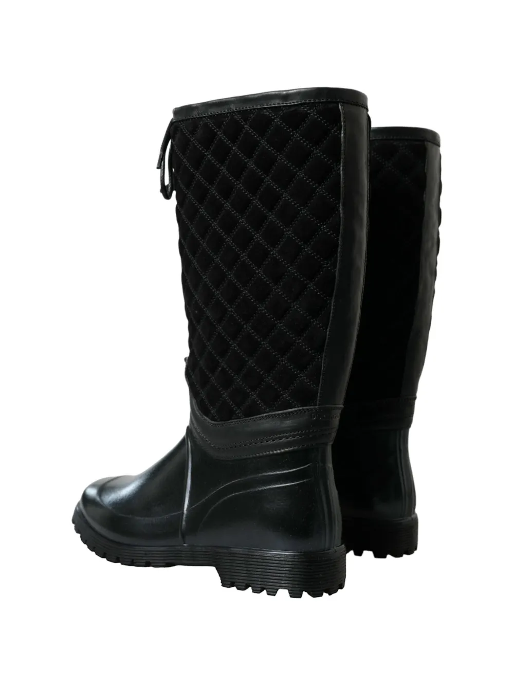 Dolce & Gabbana Chioggia quilted suede boots Zwart