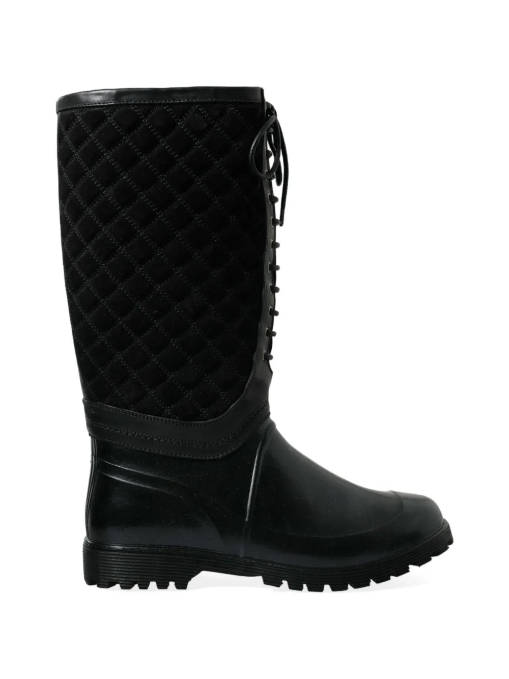 Dolce & Gabbana Chioggia quilted suede boots Zwart